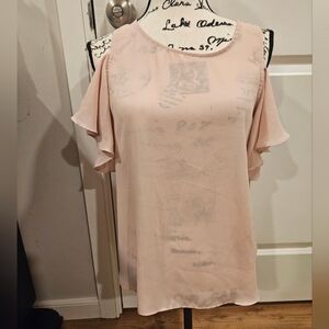 BCX Light Pink Women's Blouse Medium